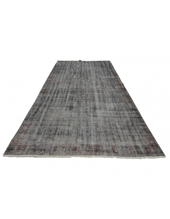 Gray Overdyed Vintage Turkish Rug - 5`6" x 9`9"