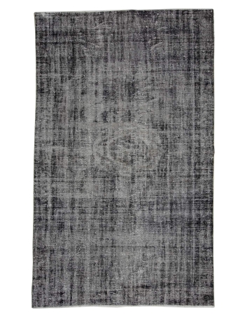 Gray Vintage Turkish Overdyed Rug - 5`5" x 9`1"