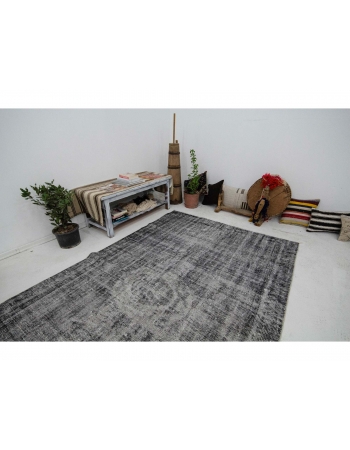 Gray Vintage Turkish Overdyed Rug - 5`5" x 9`1"