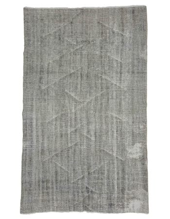 Silver Gray Vintage Turkish Rug - 5`4" x 8`10"