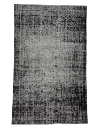 Overdyed Vintage Gray Turkish Rug - 5`2" x 8`5"