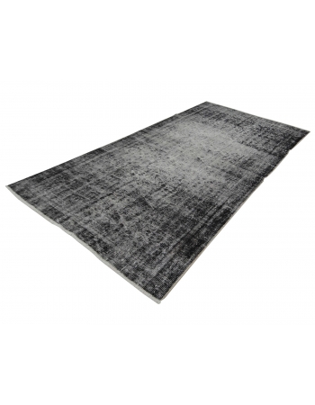 Overdyed Vintage Gray Turkish Rug - 5`2" x 8`5"