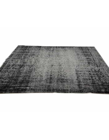 Overdyed Vintage Gray Turkish Rug - 5`2" x 8`5"