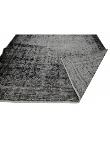 Overdyed Vintage Gray Turkish Rug - 5`2" x 8`5"