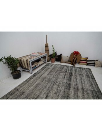 Gray Vintage Overdyed Turkish Rug - 6`0" x 10`3"