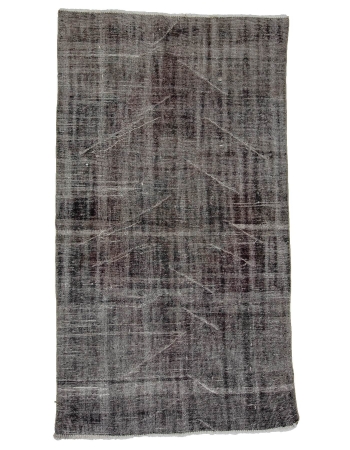 Overdyed Gray Vintage Turkish Rug - 4`7" x 8`0"