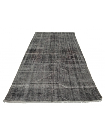 Overdyed Gray Vintage Turkish Rug - 4`7" x 8`0"