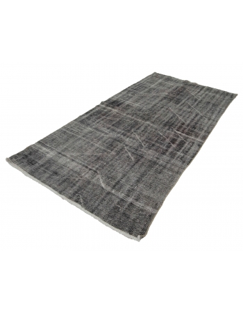 Overdyed Gray Vintage Turkish Rug - 4`7" x 8`0"