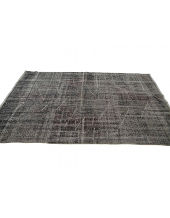 Overdyed Gray Vintage Turkish Rug - 4`7" x 8`0"