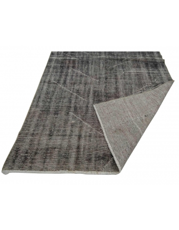 Overdyed Gray Vintage Turkish Rug - 4`7" x 8`0"