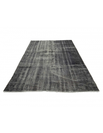 Gray Vintage Turkish Area Rug - 5`1" x 6`7"