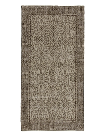 Vintage Neutral Turkish Carpet - 3`5" x 6`8"