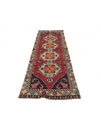 Vintage Decorative Turkish Runner Rug - 2`9" x 8`8"