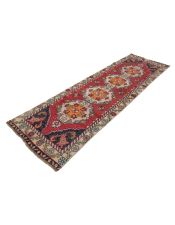 Vintage Decorative Turkish Runner Rug - 2`9" x 8`8"