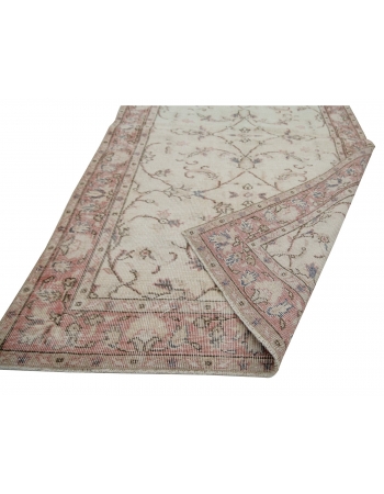 Floral Vintage Turkish Oushak Rug - 3`9" x 6`7"