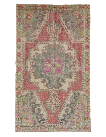 Vintage Decorative Turkish Rug - 3`11" x 6`9"