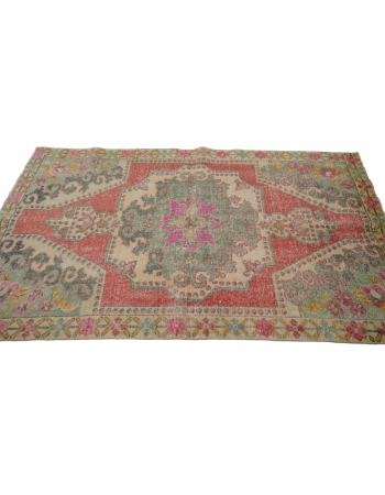 Vintage Decorative Turkish Rug - 3`11" x 6`9"