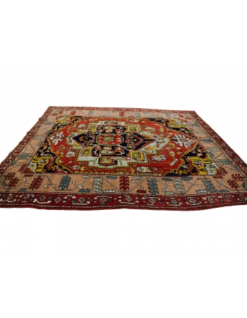 Vintage Hand Knotted Turkish Konya Rug - 6`8" x 10`2"