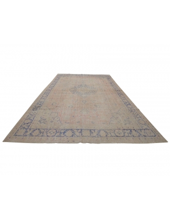 Distressed Large Vintage Oushak Rug - 8`2" x 11`8"