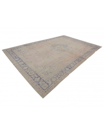 Distressed Large Vintage Oushak Rug - 8`2" x 11`8"