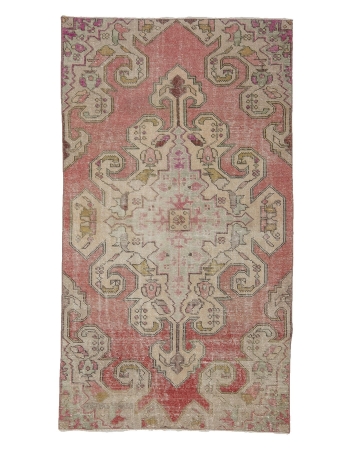 Worn Out Vintage Turkish Rug - 3`10" x 6`9"