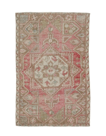 Small Vintage Washed Out Turkish Rug - 3`8" x 5`8"