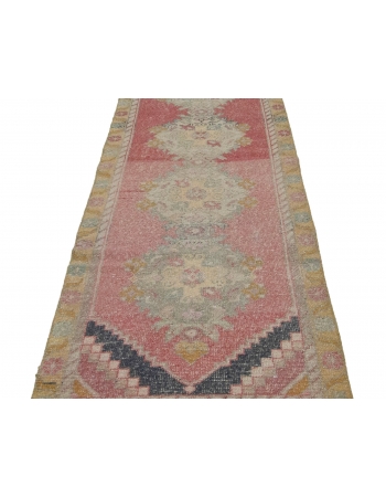 Vintage Worn Decorative Turkish Runner - 2`11" x 9`2"