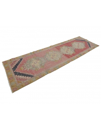 Vintage Worn Decorative Turkish Runner - 2`11" x 9`2"