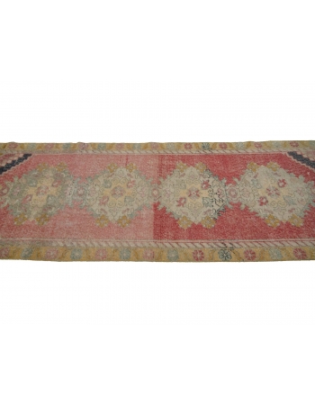 Vintage Worn Decorative Turkish Runner - 2`11" x 9`2"