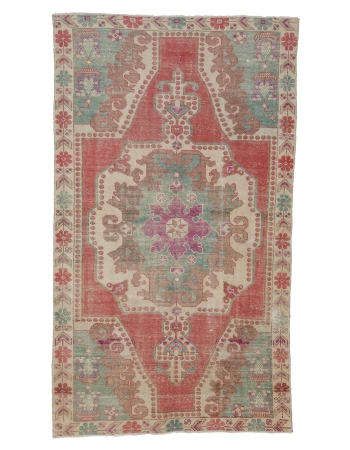 1960's Vintage Decorative Turkish Rug - 4`1" x 7`1"