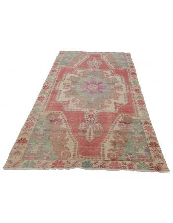 1960's Vintage Decorative Turkish Rug - 4`1" x 7`1"