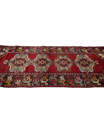 Vintage Red Turkish Decorative Runner - 3`3" x 9`9"