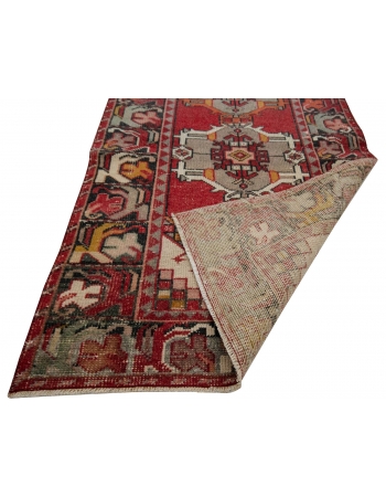 Vintage Red Turkish Decorative Runner - 3`3" x 9`9"