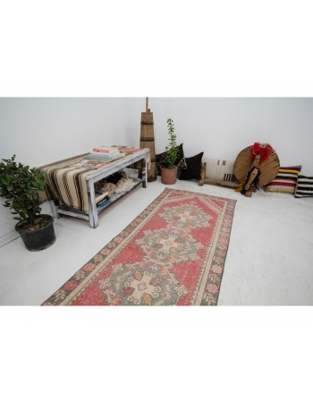 Vintage Decorative Turkish Konya Runner - 2`10" x 8`6"