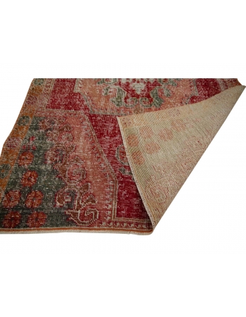 Distressed Vintage Decorative Turkish Rug - 4`4" x 6`8"