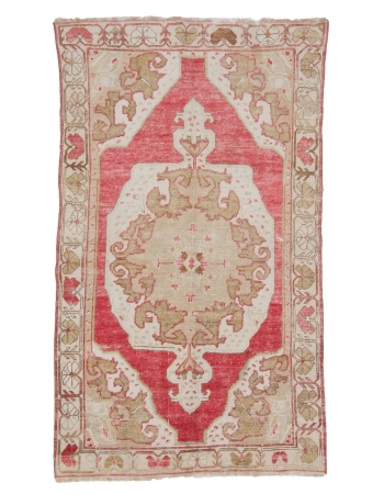 Washed Out Vintage Turkish Carpet - 4`2" x 6`11"