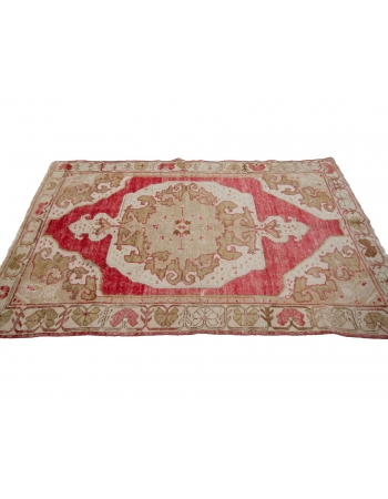 Washed Out Vintage Turkish Carpet - 4`2" x 6`11"