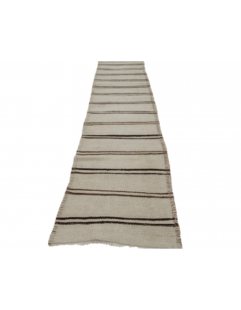 Vintage Natural Kilim Runner - 2`6" x 10`6"