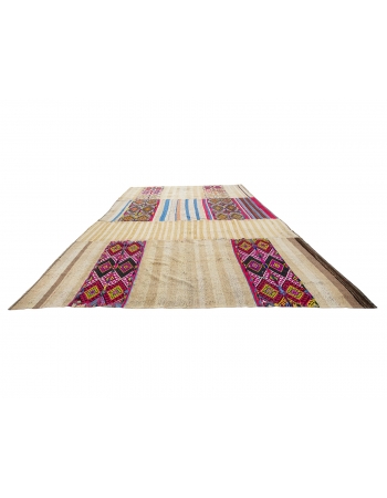 Oversized Vintage Unique Turkish Kilim Rug - 12`0" x 15`11"