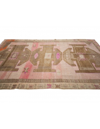 Unique Washed Out Turkish Kars Rug - 6`11" x 12`6"