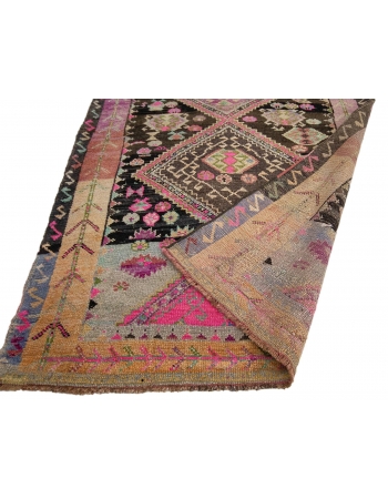 Vintage Unique Turkish Kars Runner Rug - 3`10" x 15`6"