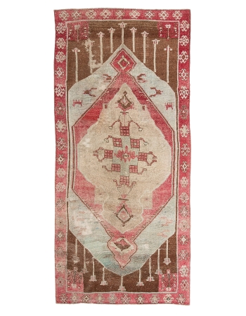 Oversized Unique Turkish Kars Wool Rug - 6`10" x 15`8"