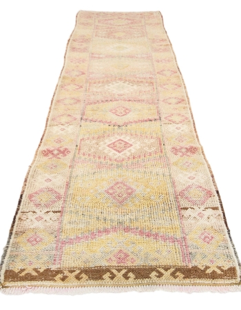 Faded Vintage Decorative Herki Runner - 2`11" x 10`2"