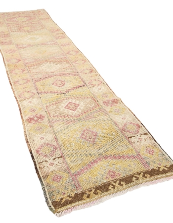 Faded Vintage Decorative Herki Runner - 2`11" x 10`2"