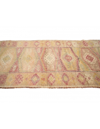 Faded Vintage Decorative Herki Runner - 2`11" x 10`2"