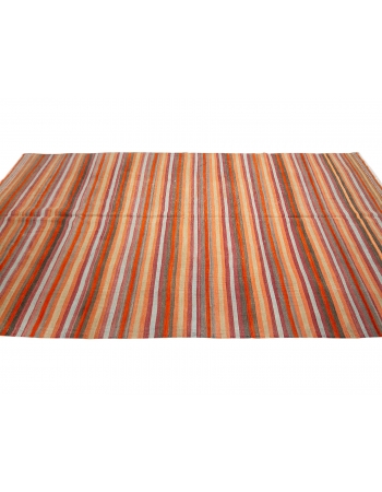 Striped Vintage Colorful Kilim Rug - 5`9" x 10`8"