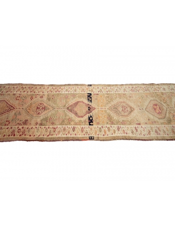 Faded Vintage Herki Runner Rug - 2`11" x 13`1"