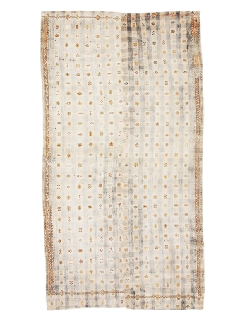 Vintage Decorative Turkish Cotton Kilim Rug - 5`6" x 11`0"