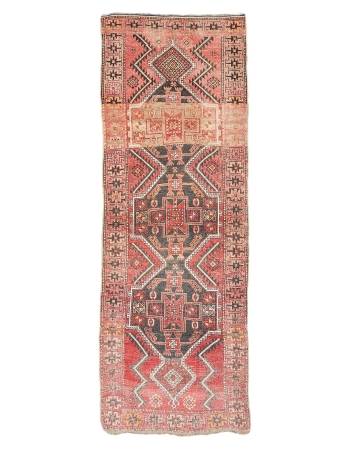 Unique Vintage Turkish Wool Runner - 3`5" x 9`9"