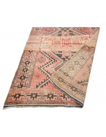 Unique Vintage Turkish Wool Runner - 3`5" x 9`9"